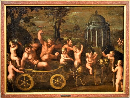 Triomphe de Bacchus, école Flamande début XVIIe - Tableaux et dessins Style Louis XIII